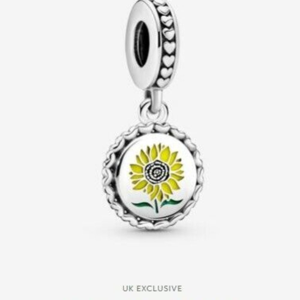 VERY RARE PANDORA STERLING SILVER UK EXCLUSIVE SUNFLOWER 792018C00_E030